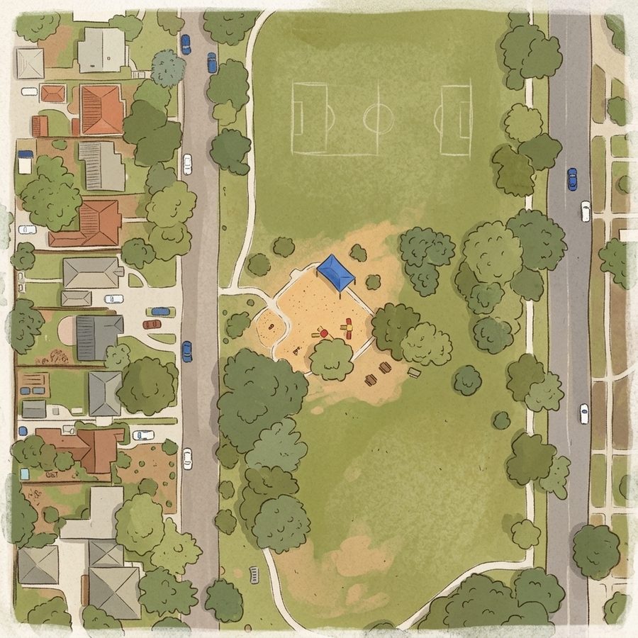 Illustrated map of William H McNichols Park