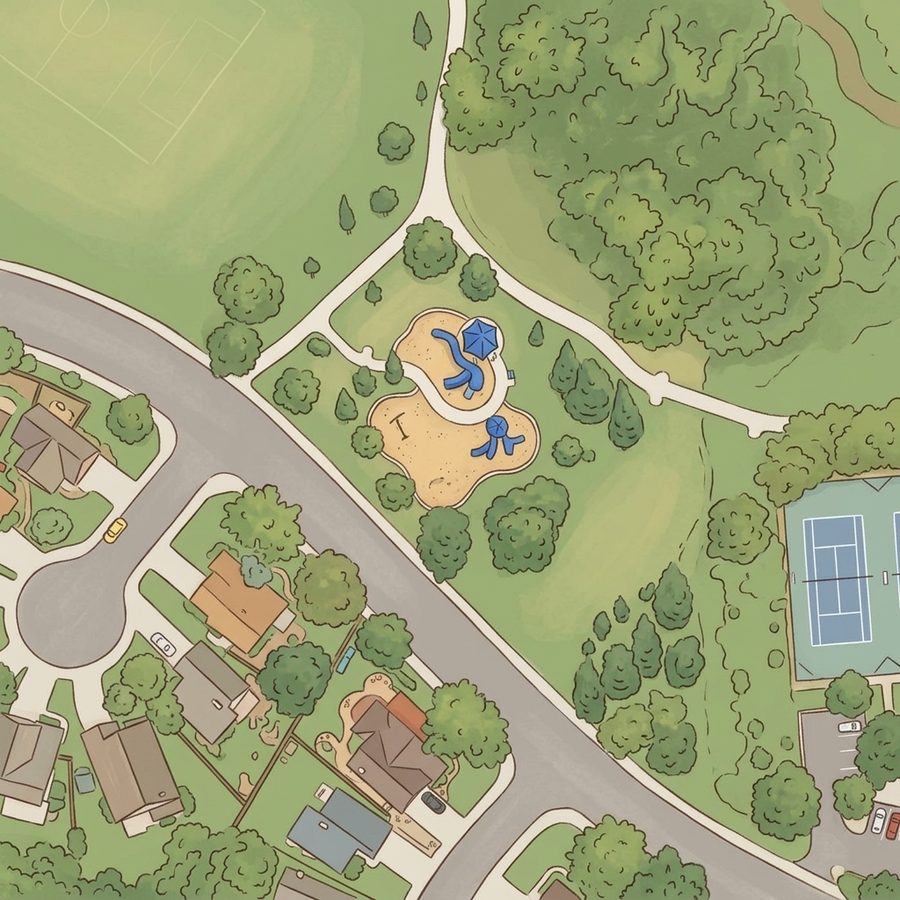 Illustrated map of Willow Creek Park Playground