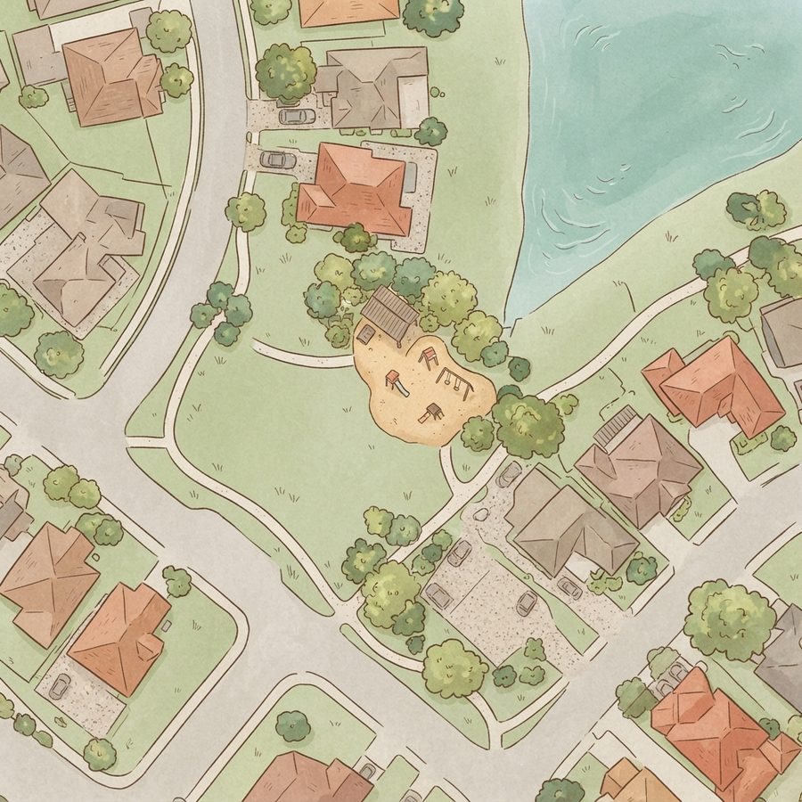 Illustrated map of Willow park