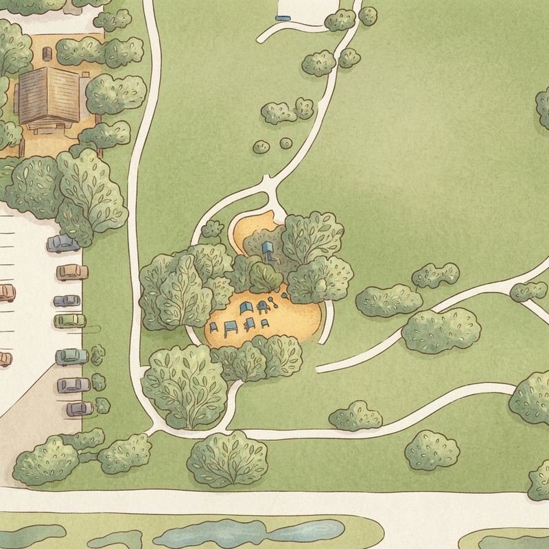 Illustrated map of Wimbledon Park