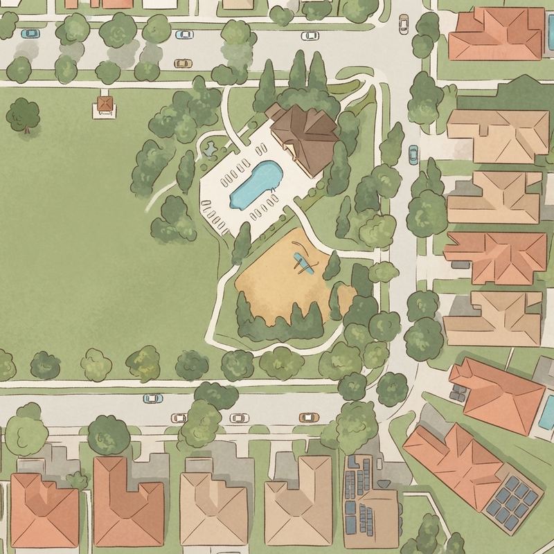 Illustrated map of Windermere Landing Community Playground