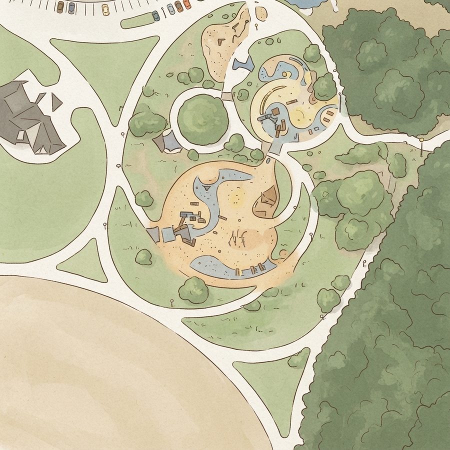 Illustrated map of Windhaven Meadows Park