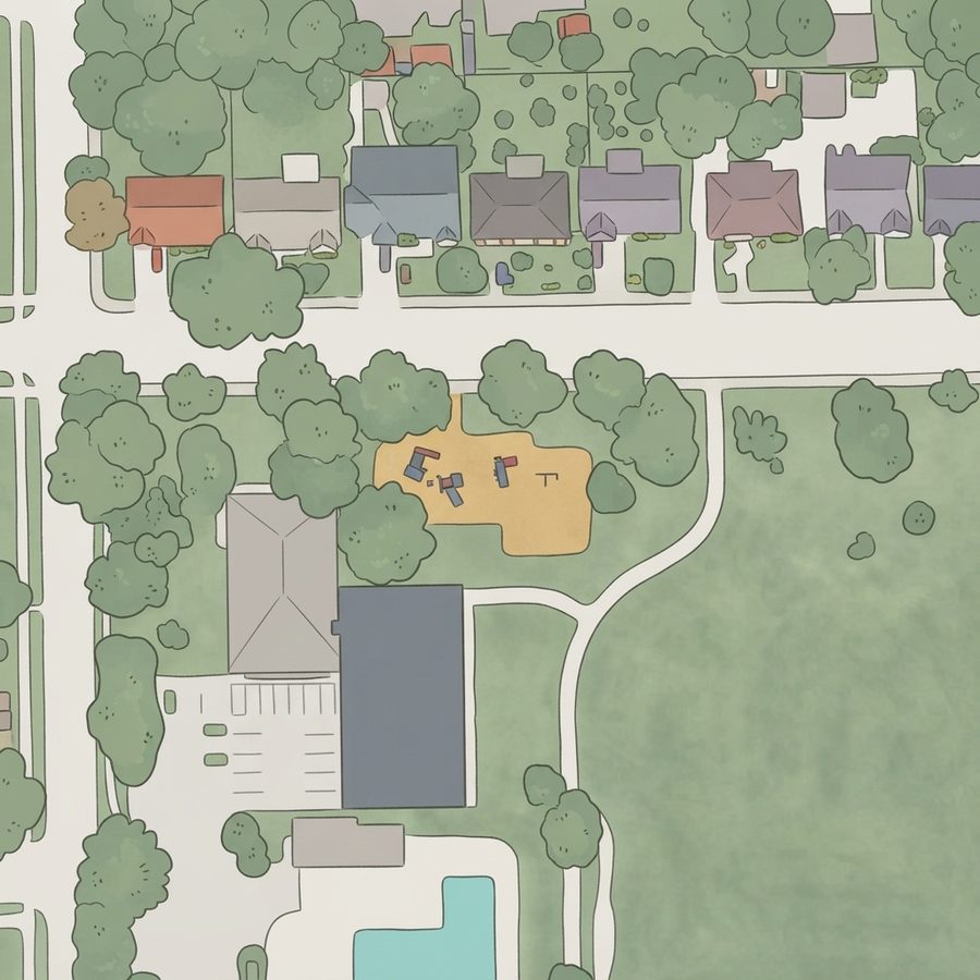 Illustrated map of Windsor Village Park