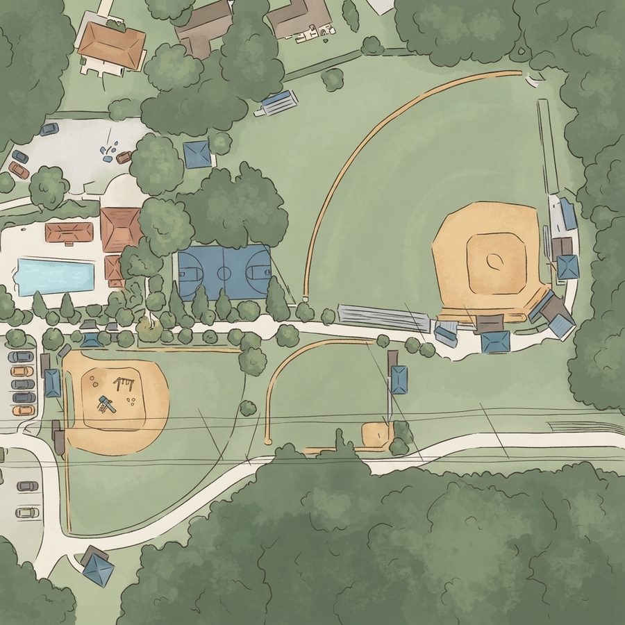Illustrated map of Wirz Park