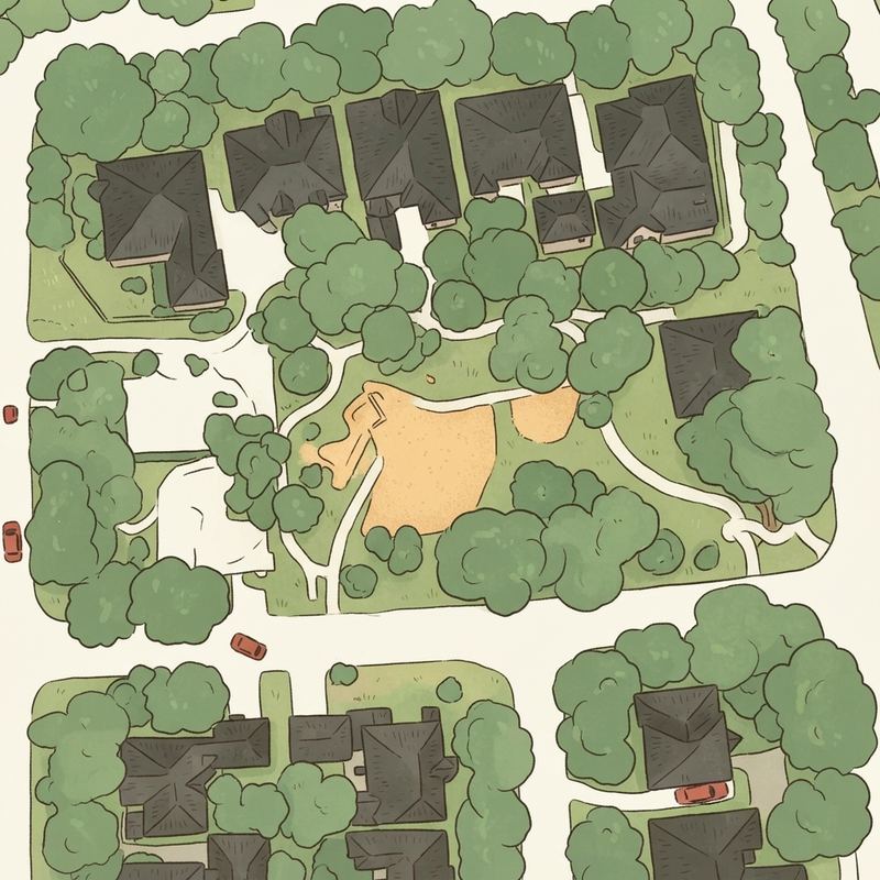 Illustrated map of Wisdom Woods Park