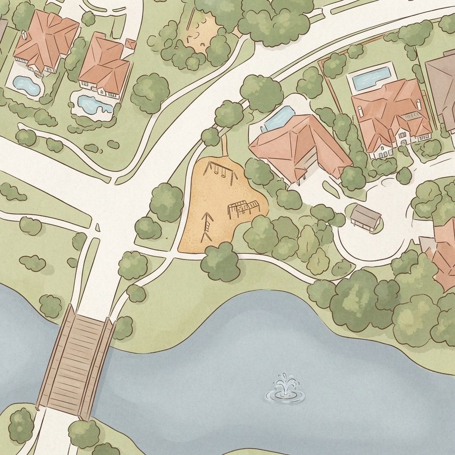 Illustrated map of Wishing Trail Park