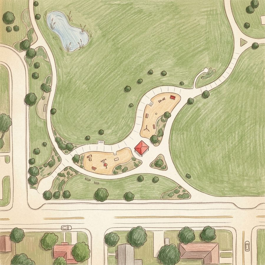 Illustrated map of Wolff Park Arvada