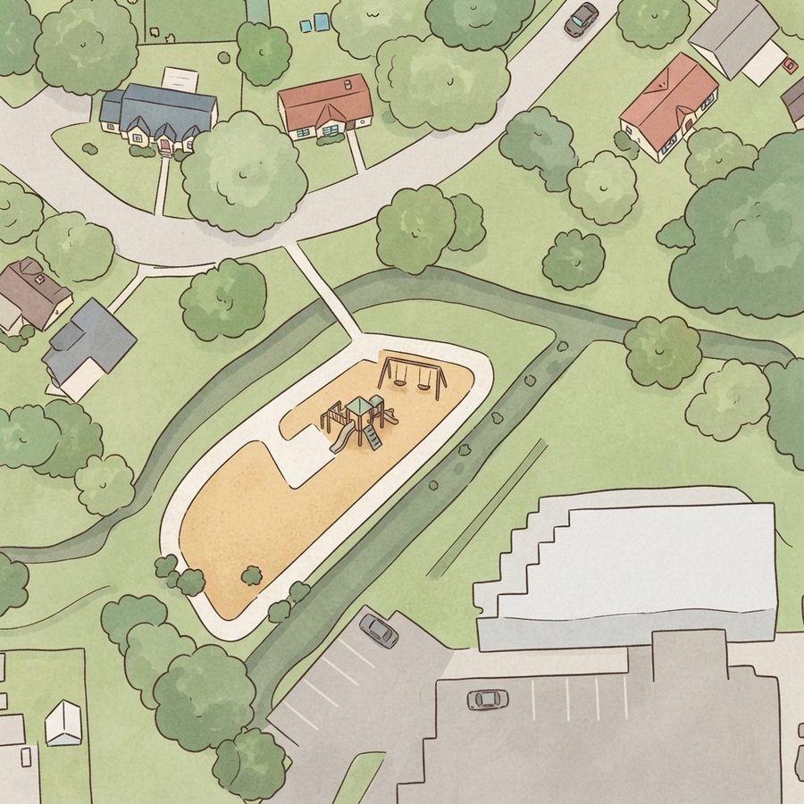 Illustrated map of Woodcreek Park