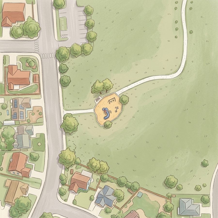 Illustrated map of Woodglen Meadows Park