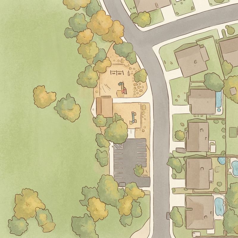 Illustrated map of Woodglen Park Playground