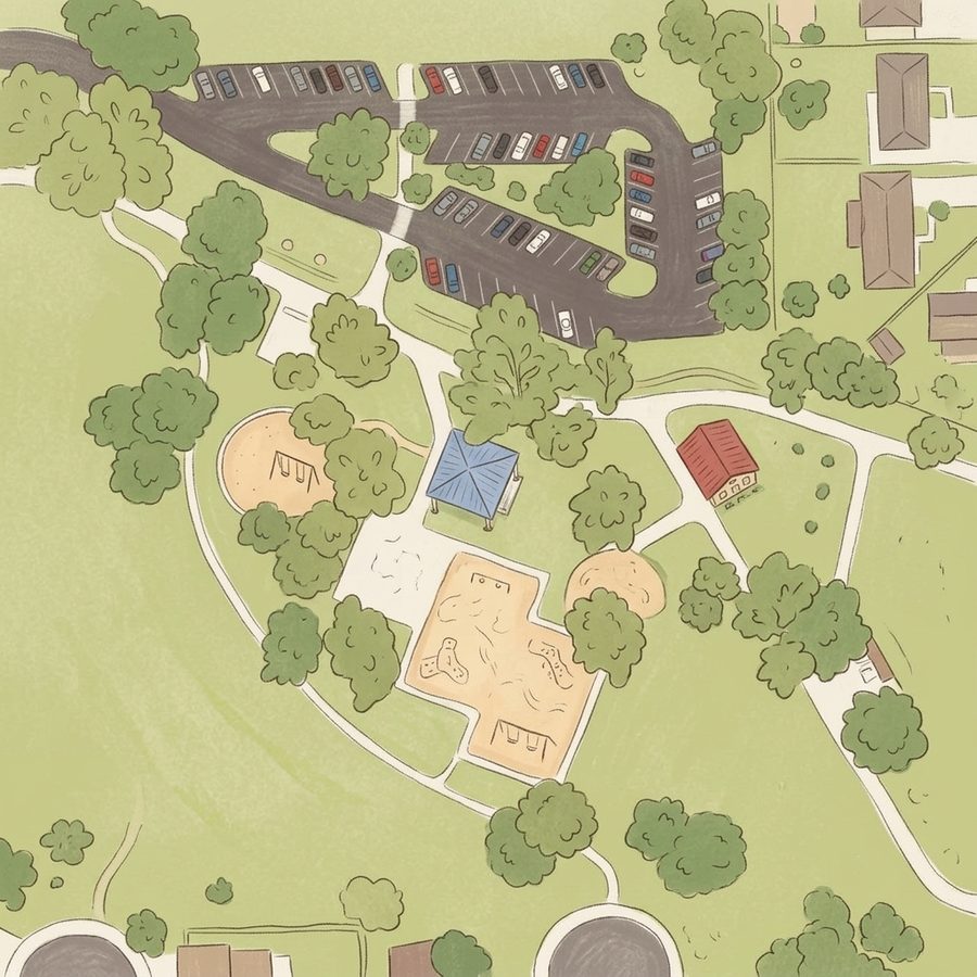Illustrated map of Woodglen Pavilion