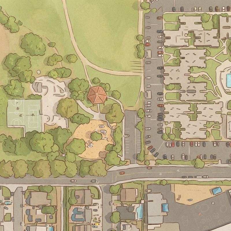 Illustrated map of Woodglen Vista Park