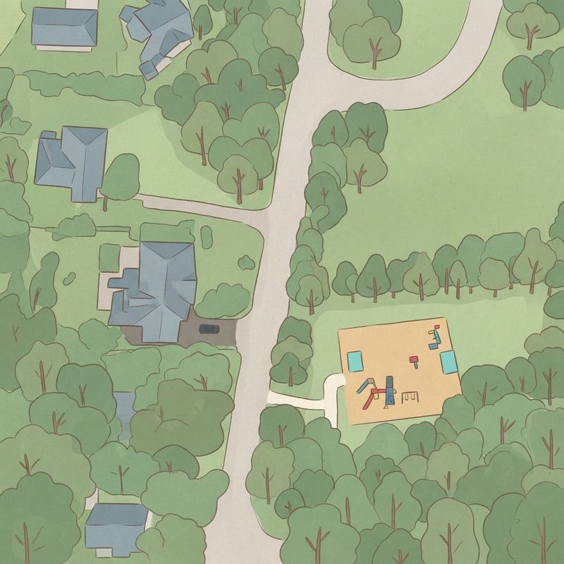 Illustrated map of Woodland Gate Playground