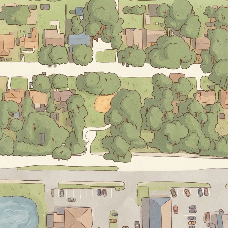 Illustrated map of Woodland Park