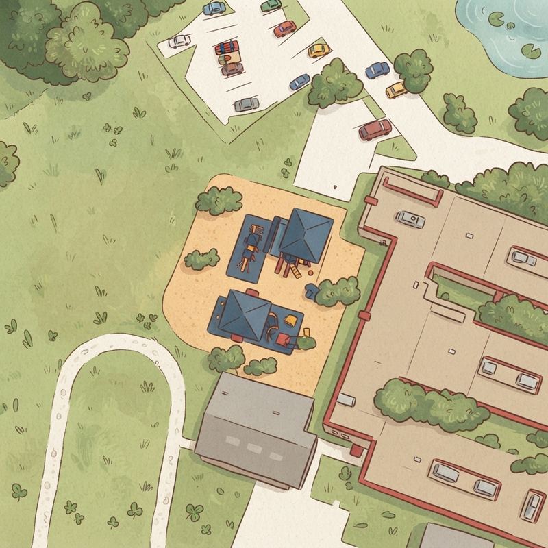 Illustrated map of Woodland West Park