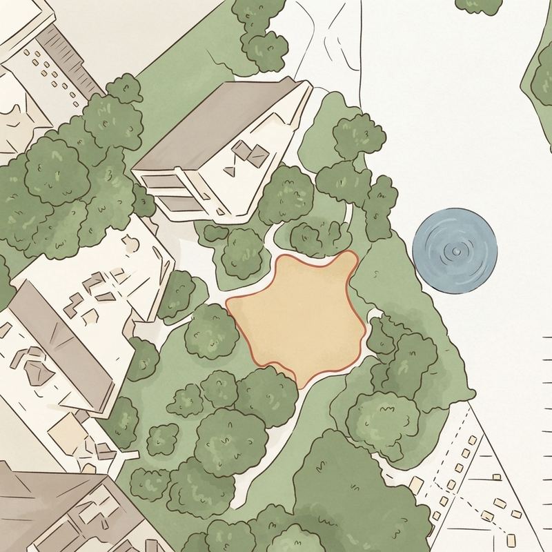 Illustrated map of Woodruff Park Playground
