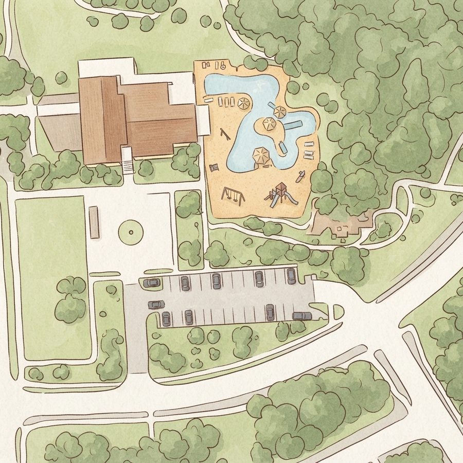 Illustrated map of Woodson's Reserve Playground