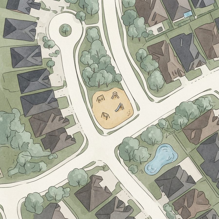 Illustrated map of Woodson's Reserve Toddler Park