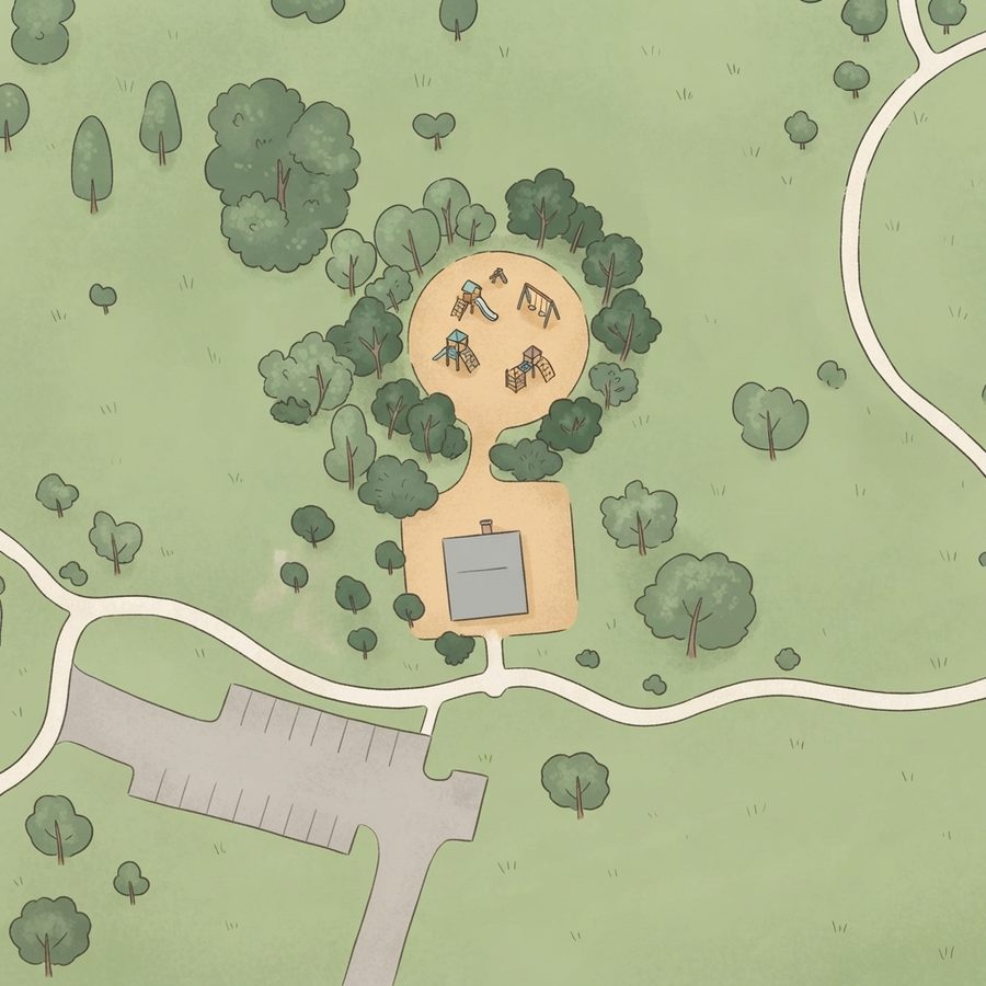 Illustrated map of Wortham Park & Trail