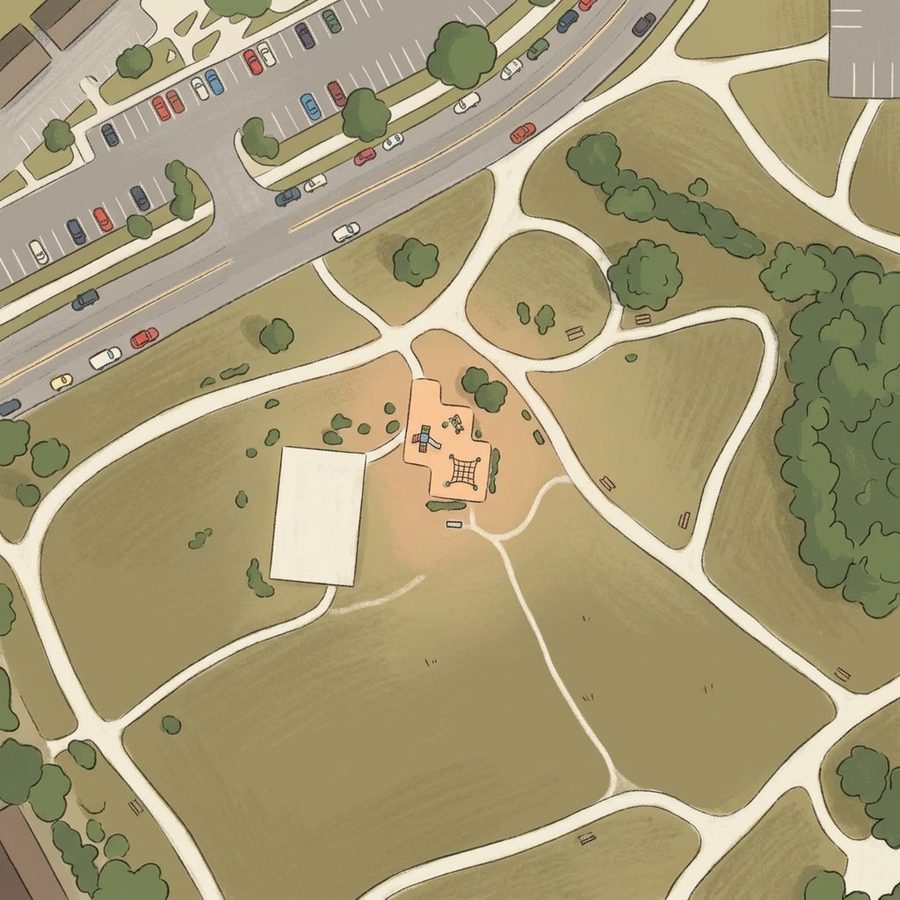 Illustrated map of Wright Park