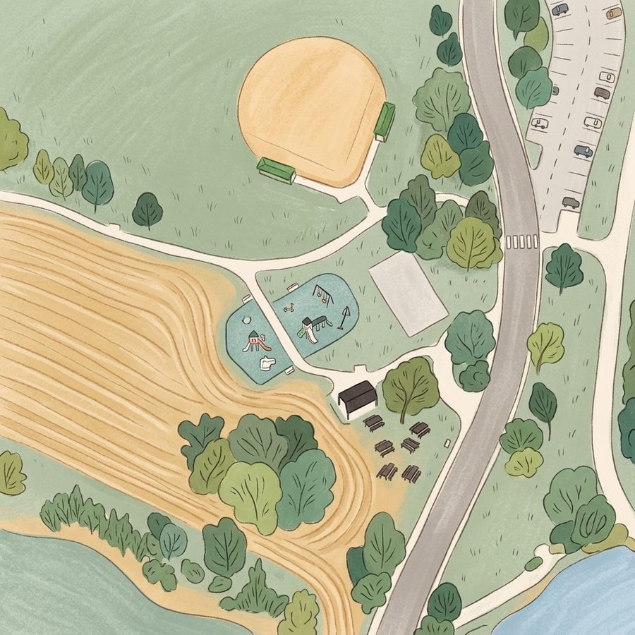 Illustrated map of Writers Vista Park