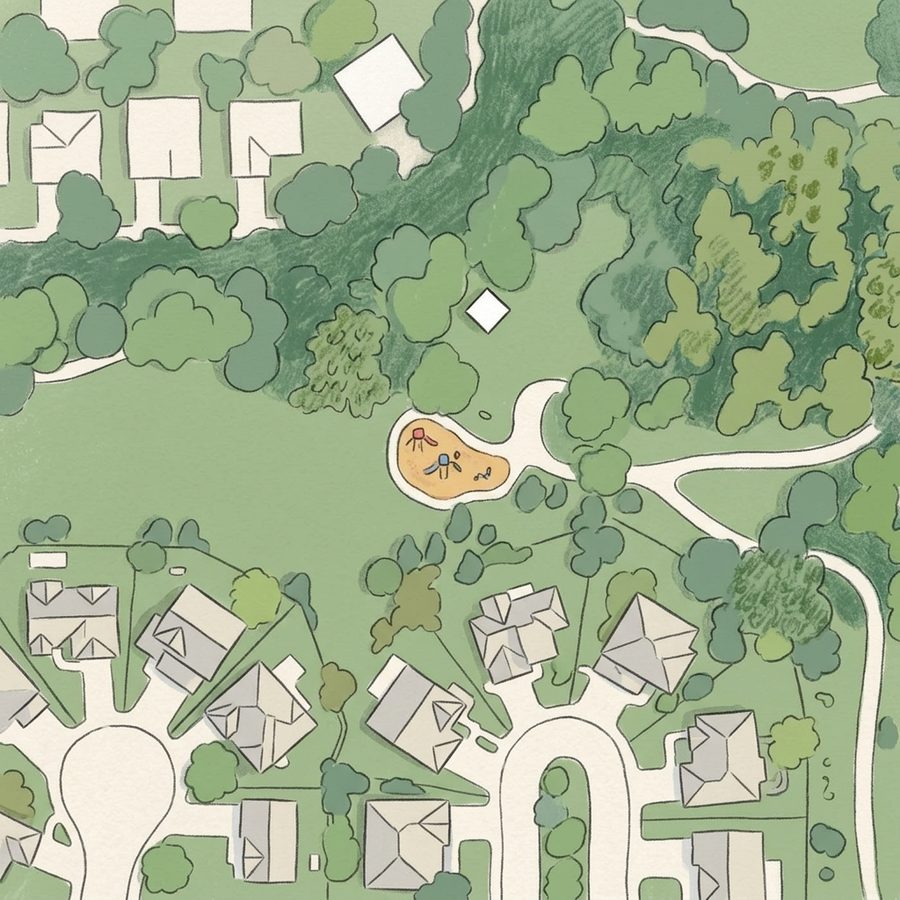 Illustrated map of Wyndham Park