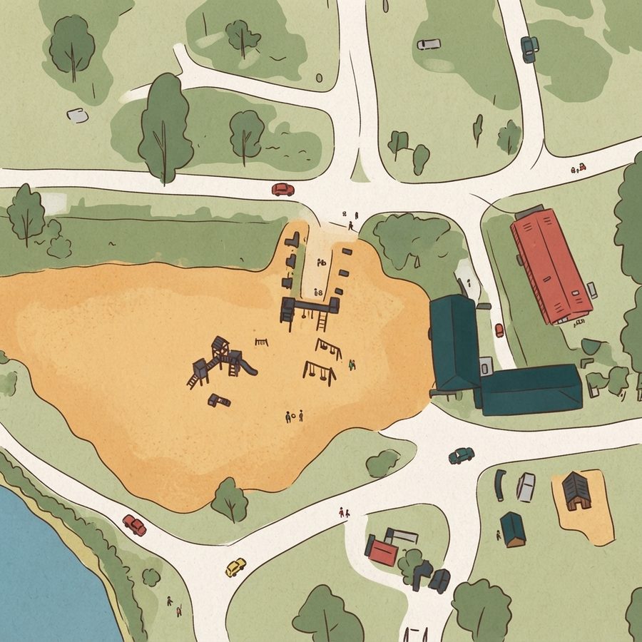 Illustrated map of Xtreme Off Road Park and Beach