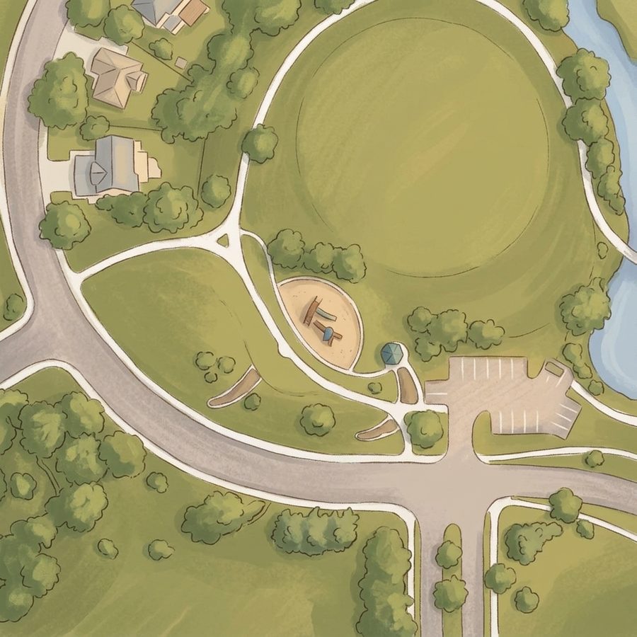 Illustrated map of Yarrow Park