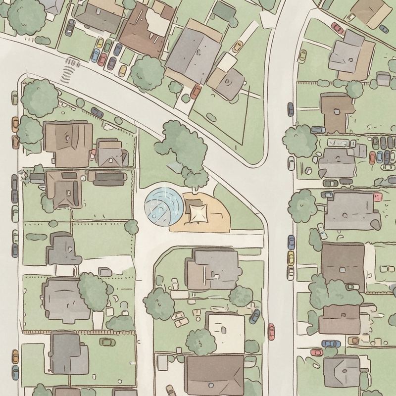Illustrated map of Yunya Mini Park
