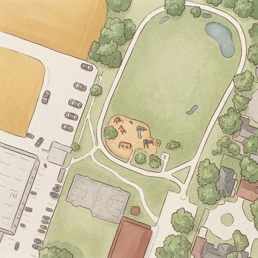 Illustrated map of Zollie Scales Park