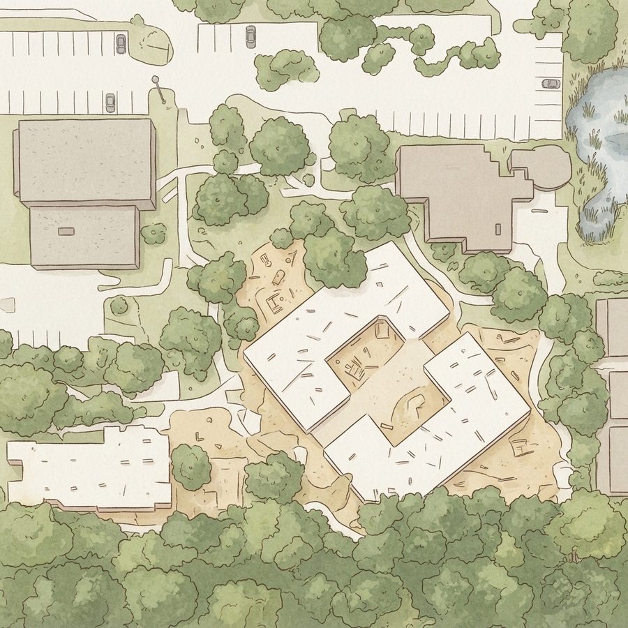 Illustrated map of Zoológico interactivo