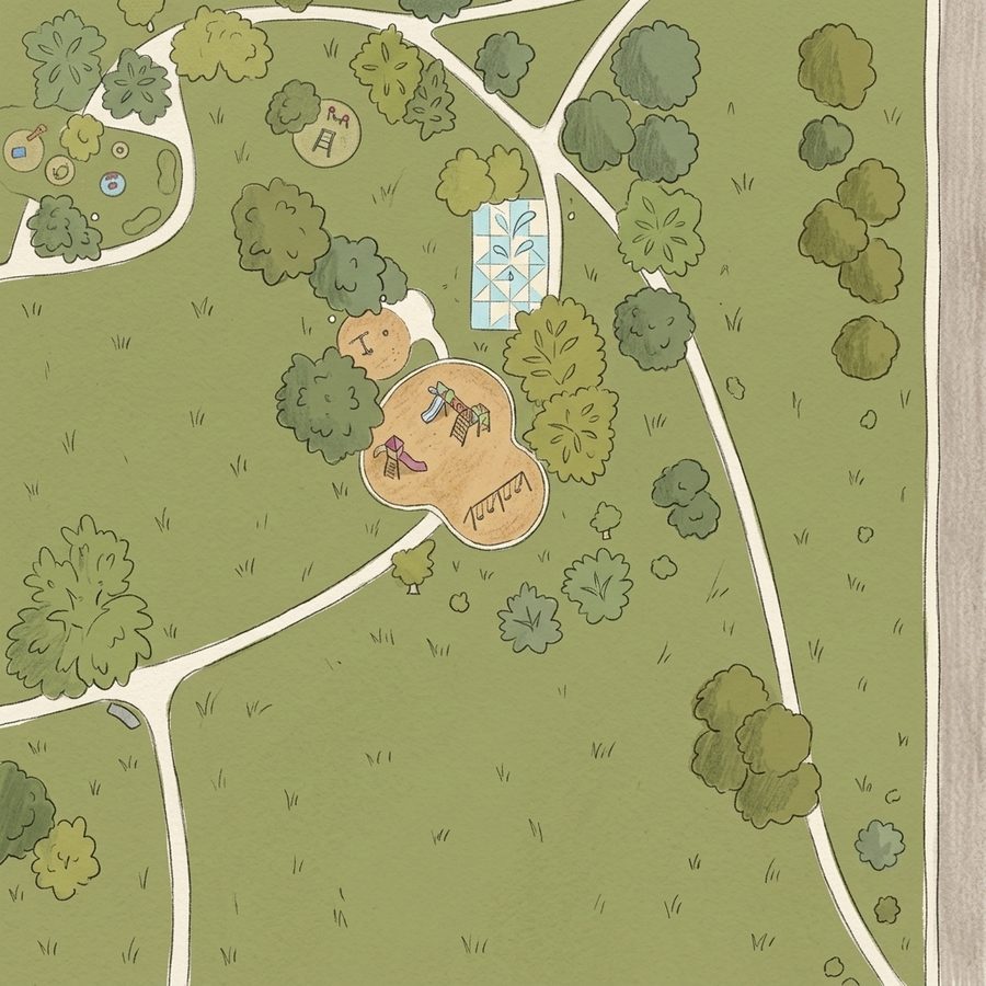 Illustrated map of Zuni Park