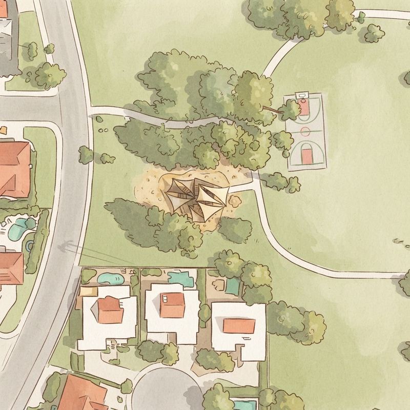 Illustrated map of Zuni Park playground