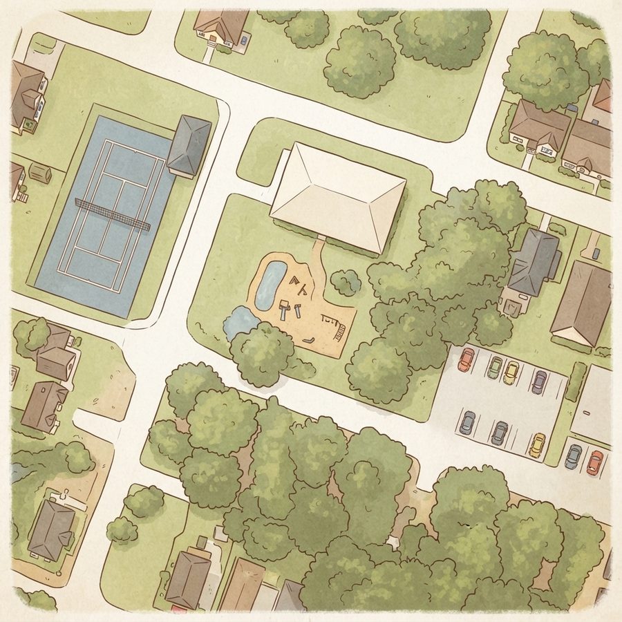 Illustrated map of Zurrie Malone Park
